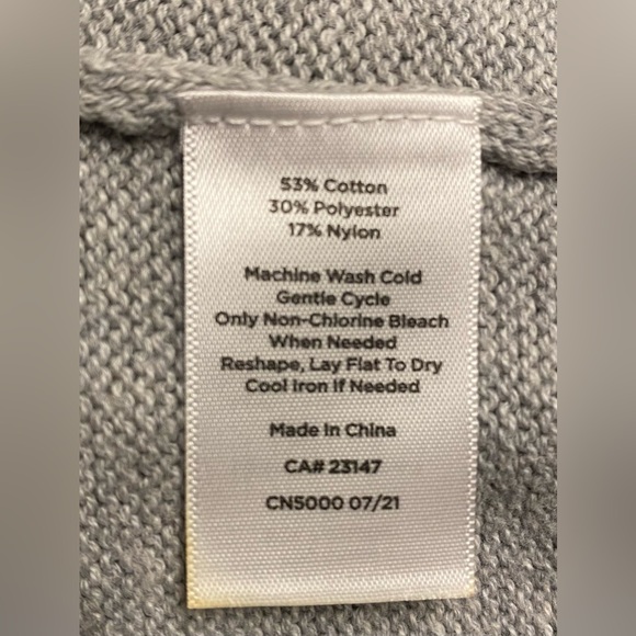 Talbots Pink & Grey Rib Yoke Fair Isle Crewneck PM Sweater - Picture 8 of 8